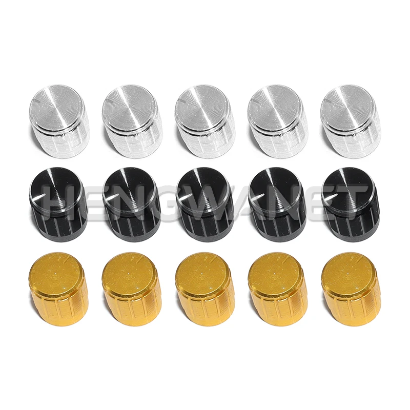 15PCS Metal Knob Cap 15x17MM Adjustable WH148 Potentiometer knob cap kit, Audio Knob Cap for Sound System, Volume, Speed Control