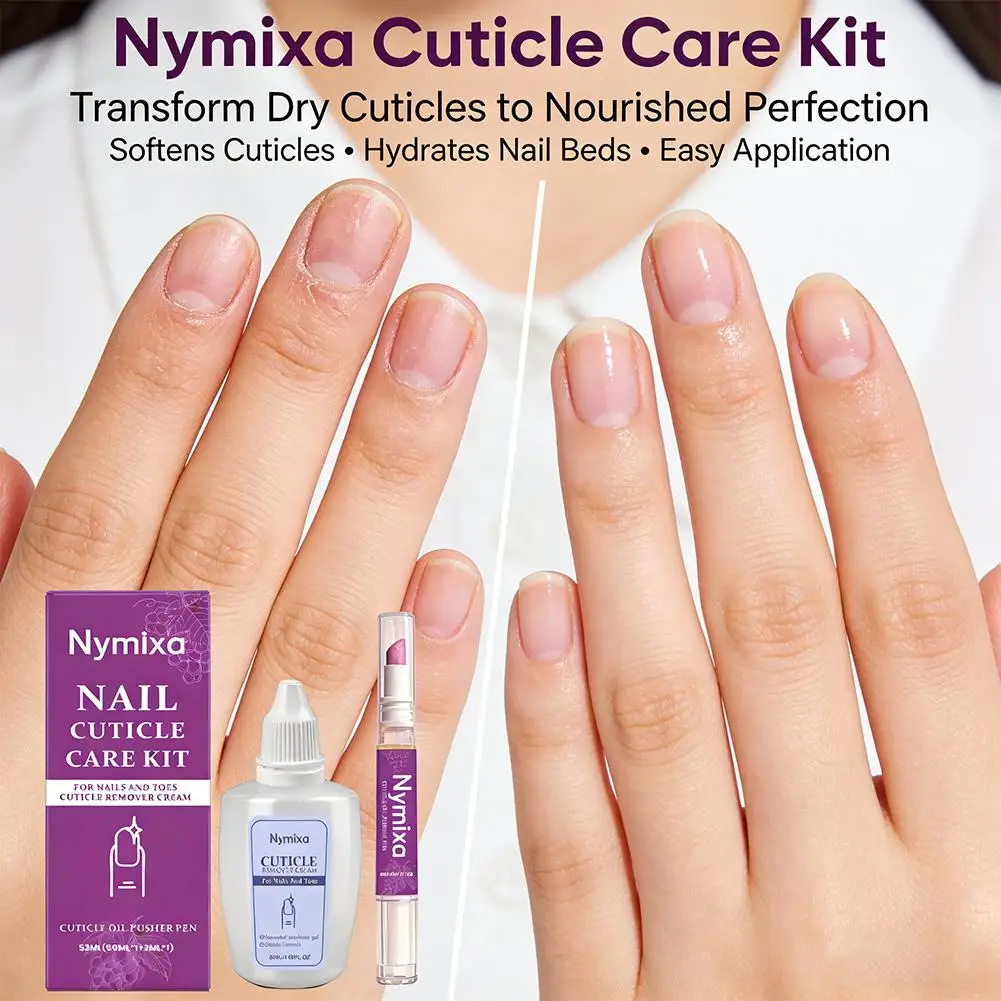 Nymixa Nail Cuticle Care Kit Cuticle Remover Cream + Cuticle Oil Pusher Pen Gentle Cuticle Softener Nourishing Oil Nail Care Set view 5