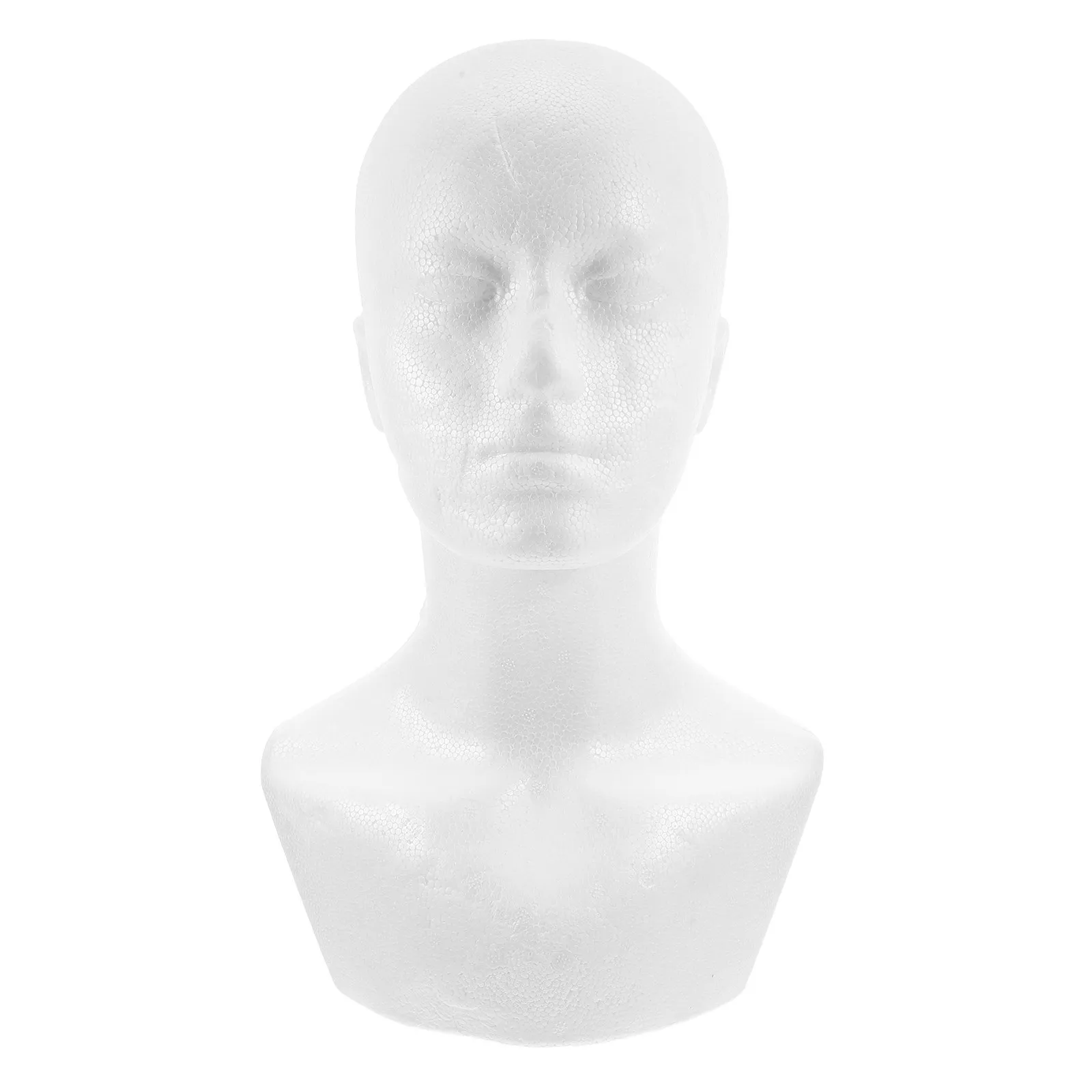 Lightweight Foam Male Mannequin Head Bald Design Stand Hat Holder Cap Display Stand for Window Showcase DIY Decor Education