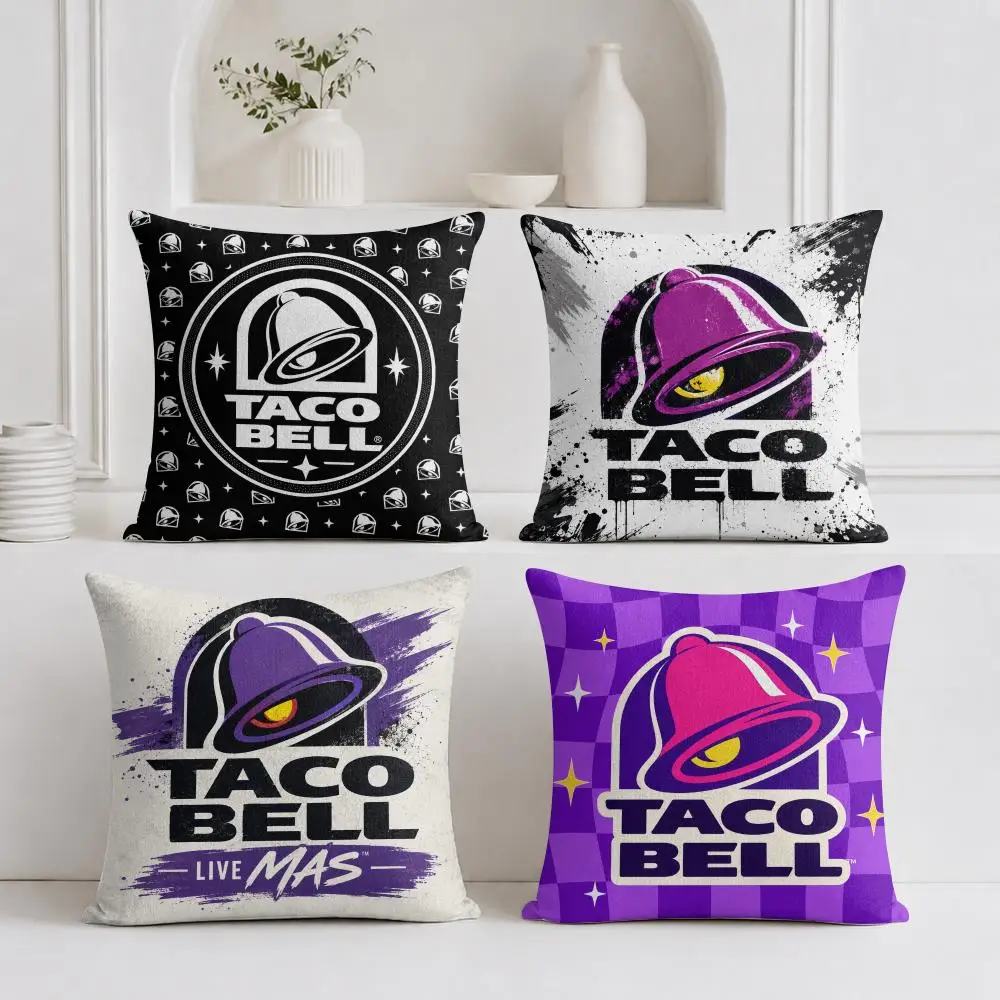 T-Taco Bell Cushion Cover Plush Fabric Soft Double-Sided Printed Sofa Warm Winter Home Gift Pillow Cover