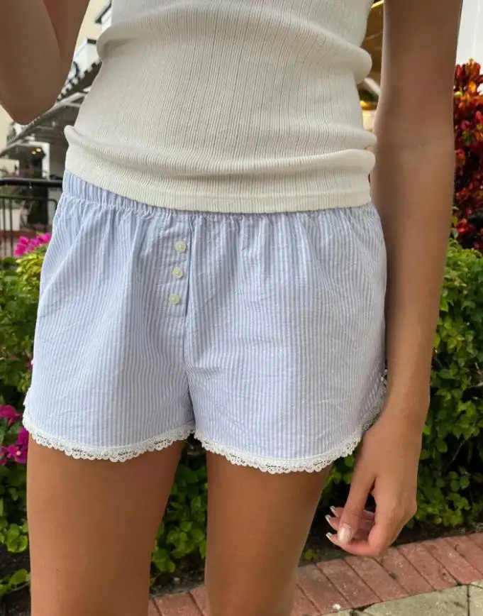 

New Fashion Women Plaid Shorts Summer Elastic Waist Casual Shorts Streetwear For Daily Skin Friendly Hot Sale S M L