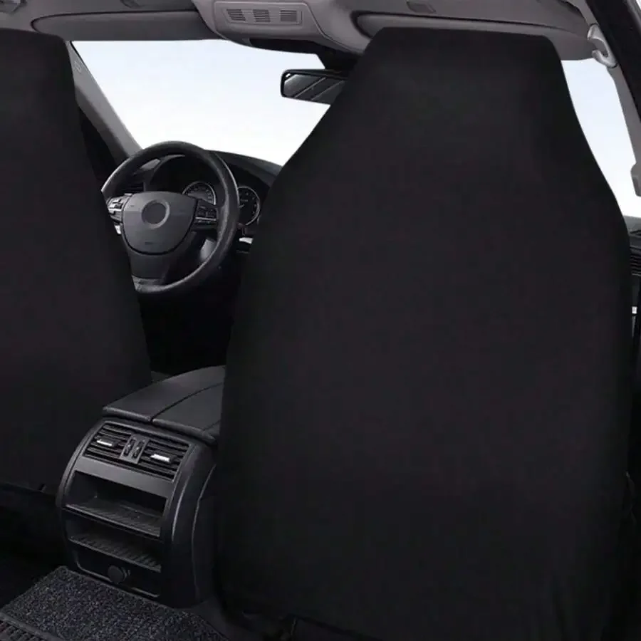 

1Pc Black Breathable Non-Slip Car Seat Cover For Front Seat