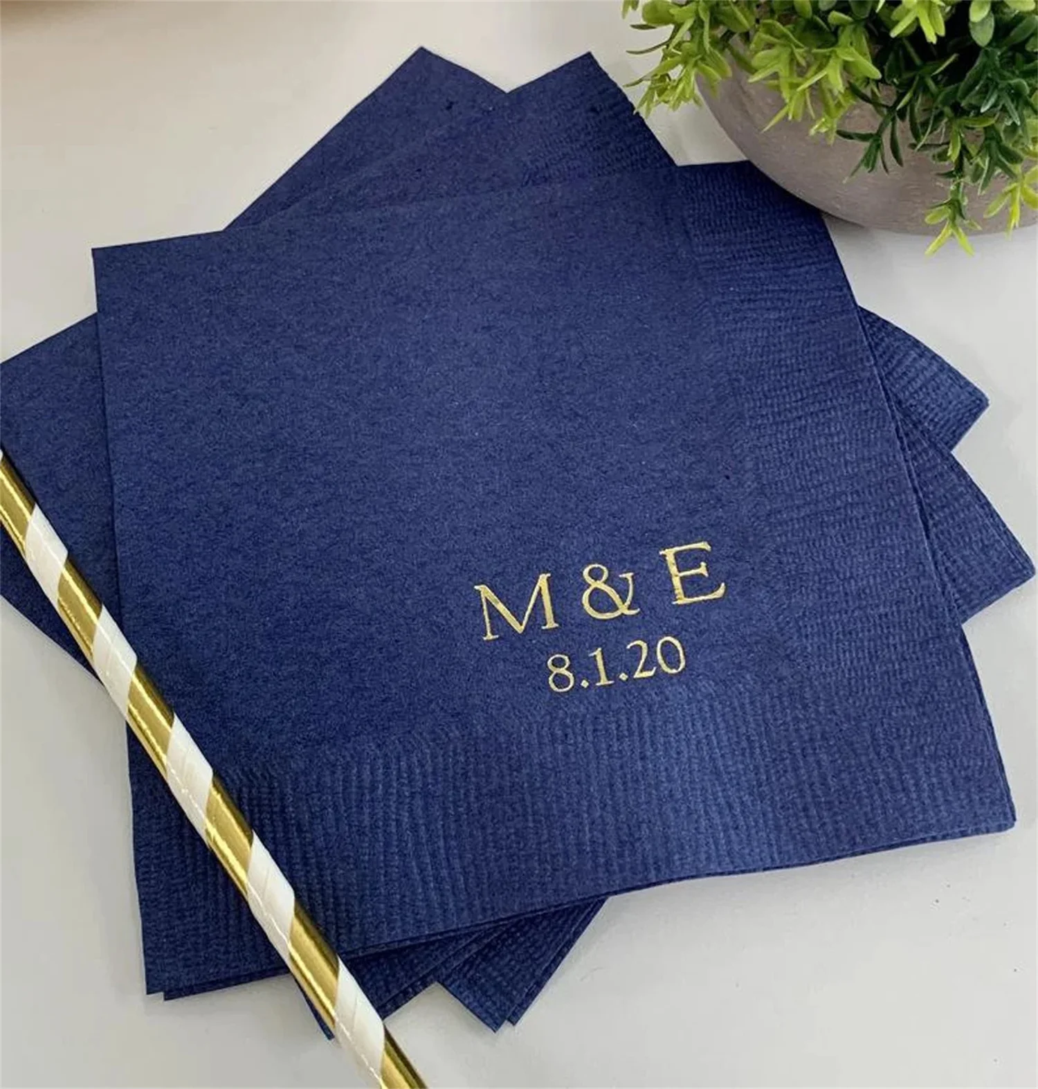 50pcs Personalized Napkins Personalized Napkins Wedding Personalized Cocktail Beverage Paper Anniversary Party Monogram Custom L