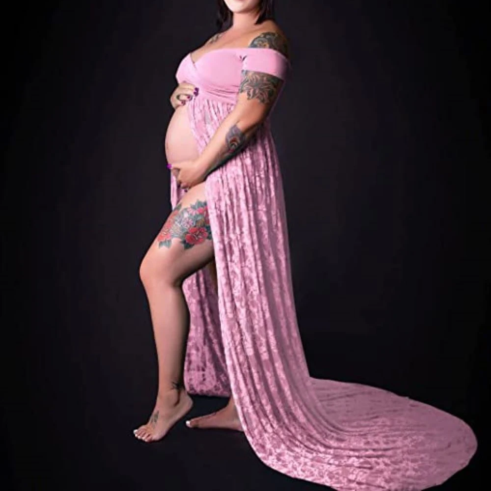 

Lace Maternity Photoshoot Dresses Sexy Long Pregnancy Photography Session Dress New Baby Shower Shooting Gown For Pregnant Women