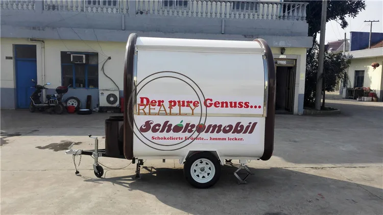 ห้องครัวเคลื่อนที่แบบกําหนดเองสัมปทานแบบปิดรถพ่วงรถบรรทุกอาหารรถเข็นกาแฟขนาดเล็ก