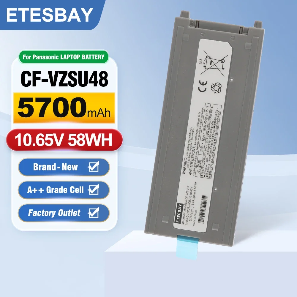 ETESBAY CF-VZSU48 Laptop Battery For Panasonic CF-VZSU48U CF-VZSU48R CF-VZSU28 CF-VZSU87R CF-VZSU50 CF-19 CF19 Toughbook 10.65V