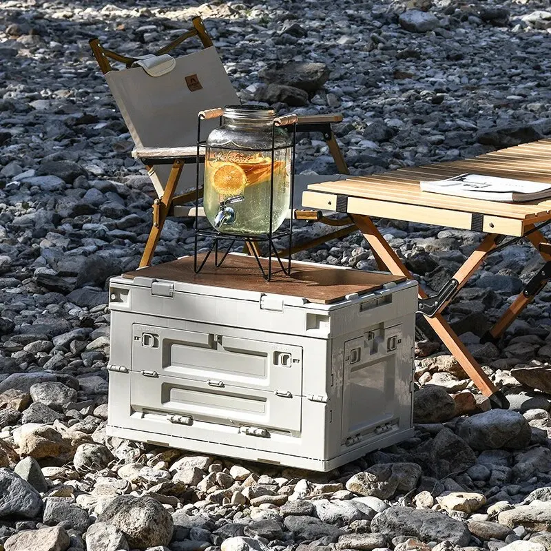 Boîte de Rangement Pliante pour l'Extérieur, Trois Portes Épaisses, Pas Besoin d'Installer une Voiture, Camping