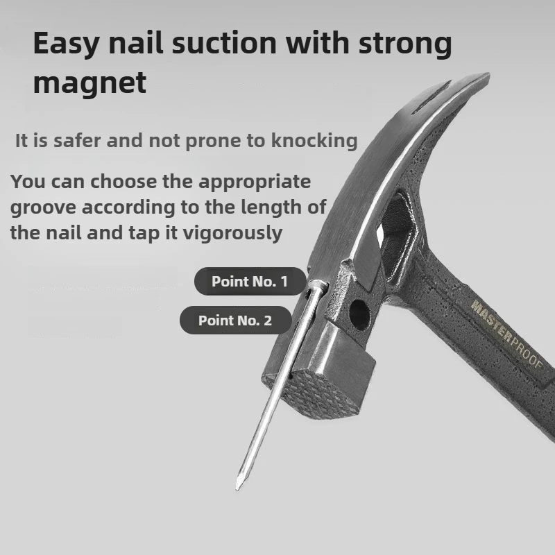 

Professional Carbon Steel Claw Hammer Carpenter Woodworking Tools Claw Hammer with Magnetism Hammers Multi Purpose Tool Hand