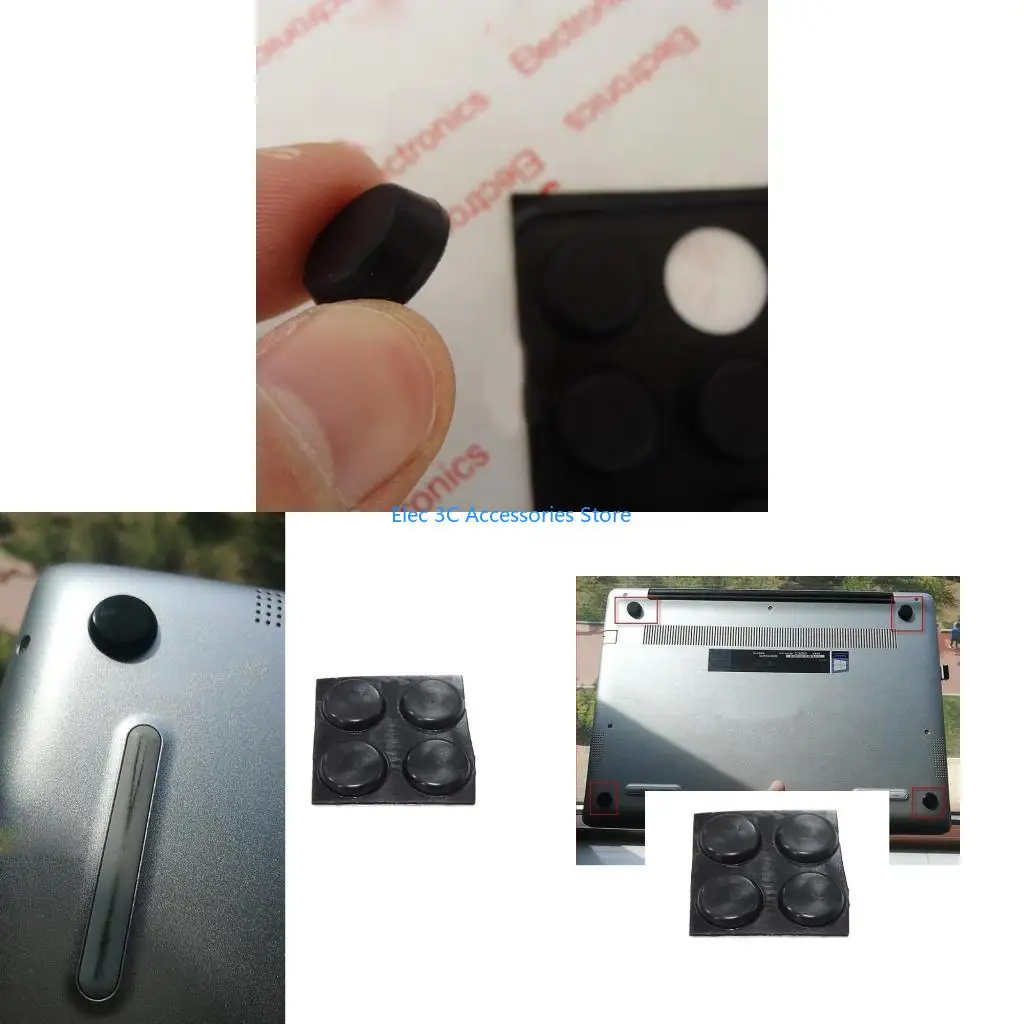 Y51A 4Pcs Durable Silica Gel Non-slip Foot Pad Capacitive Mechanical Keyboard DIY Kits 3mm Thin Black Feet Pads