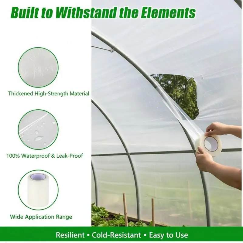 10M Heavy Duty Agricultural Film Repair Tape UV Resistant Waterproof Transparent Strong Adhesive for Greenhouse Use