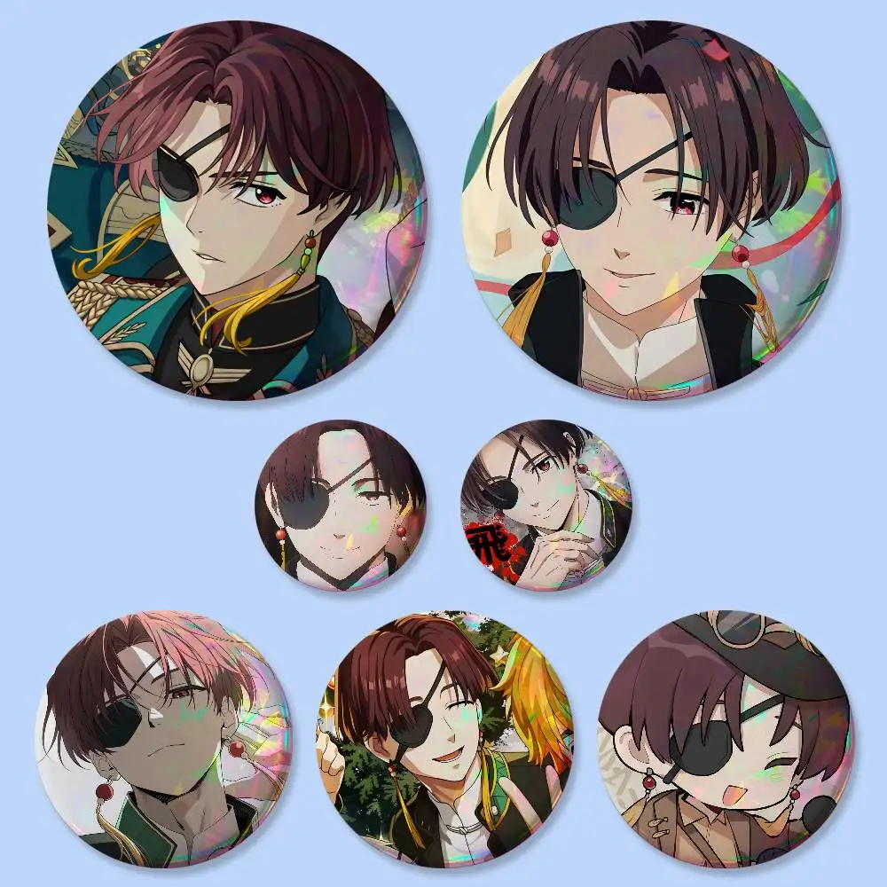 1 unidad de insignia de personaje de anime Hayato Suo, broche redondo creativo, accesorio decorativo para bolsos, regalo para fans y amigos coleccionistas