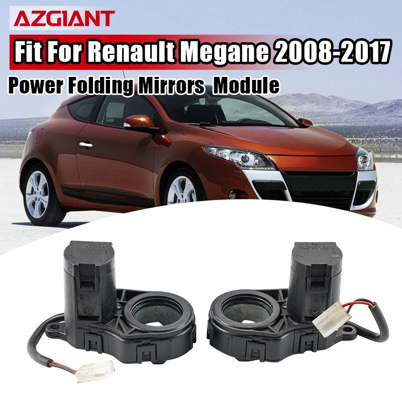 AZGIANT Left Right Side Car Mirror Fold Motor with Gear Drive Retract Extend Direct Replacement For 2008-2017 Renault Megane