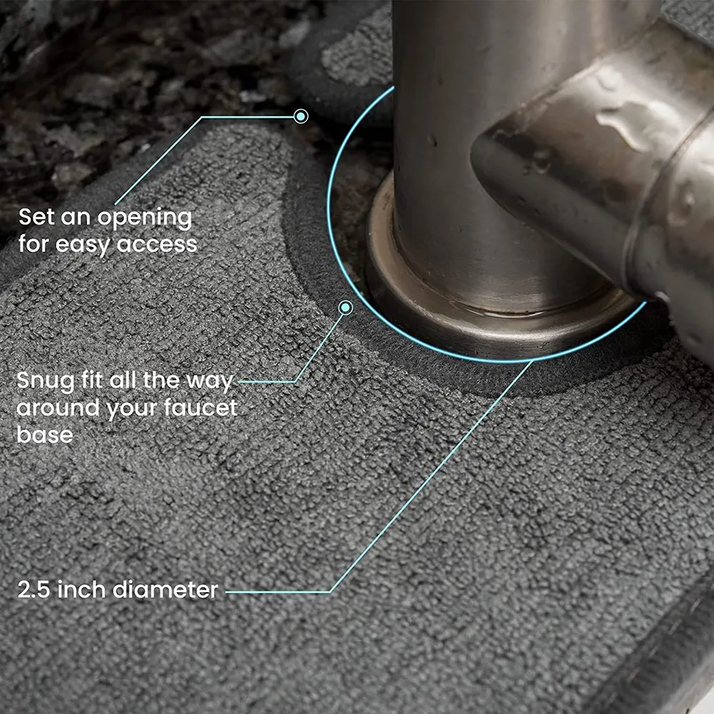 ABVJ-Sink Splash Guard, Faucet Absorbent Mat For Kitchen, Dish Drying Mat Behind Faucet, Drying Pads For Countertop