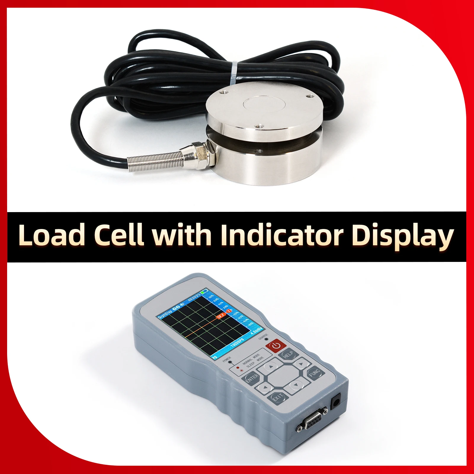 

Load Cell Sensor and Digital Force Gauge,Test Pressure and Compressive force,Peak/Valley Value Detection,High Precision