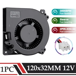 1 pcs Gdstime 12V 120mm Large Turbo Fan 120mmx32mm Brushless DC Blower Cooling Fan 12Volt 12032 120x32mm for Industrial Portable
