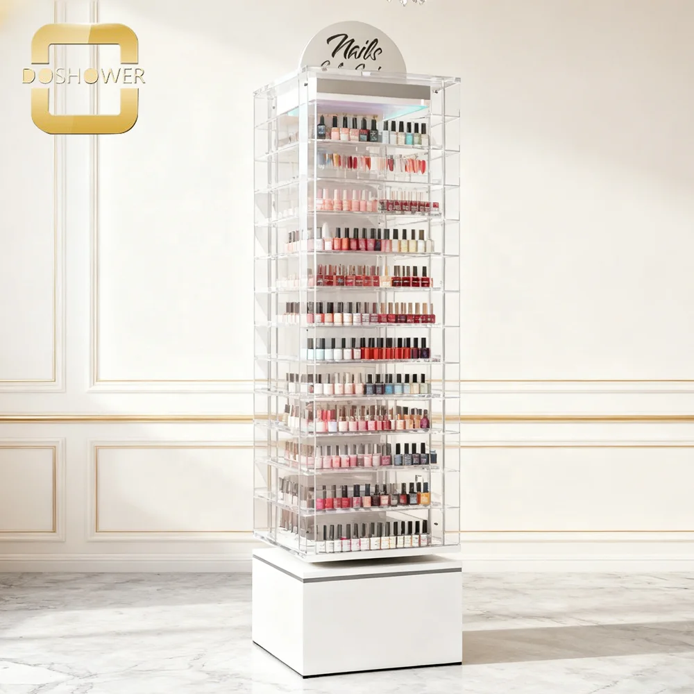 Nail Polish Rack with Rotating Nail Polish Display Rack for Acrylic Nail Gel Polish Display Rack Stand