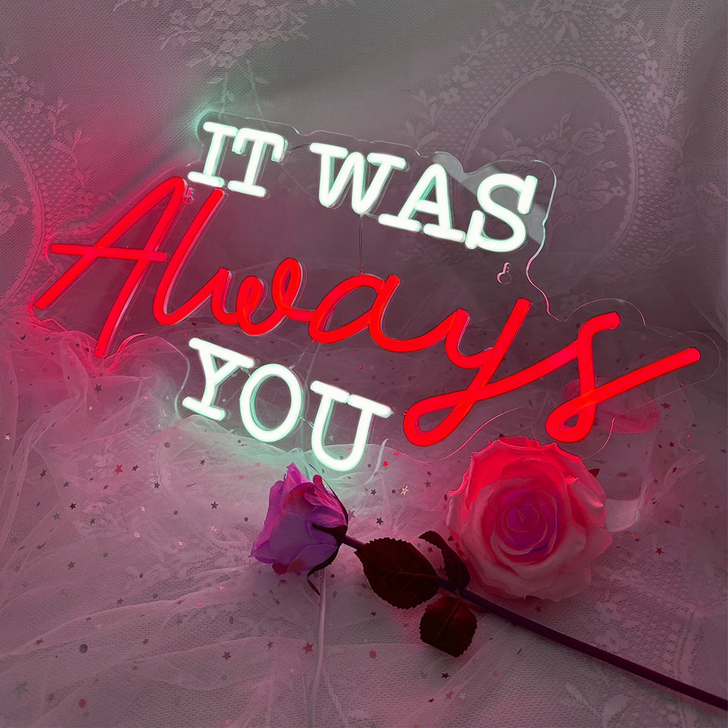 It Was Always You Neon Sign Board Custom Neon Art Party Proposal Mural Bedroom Roomdesign Wedding Ceremony Scene Wall Decoration