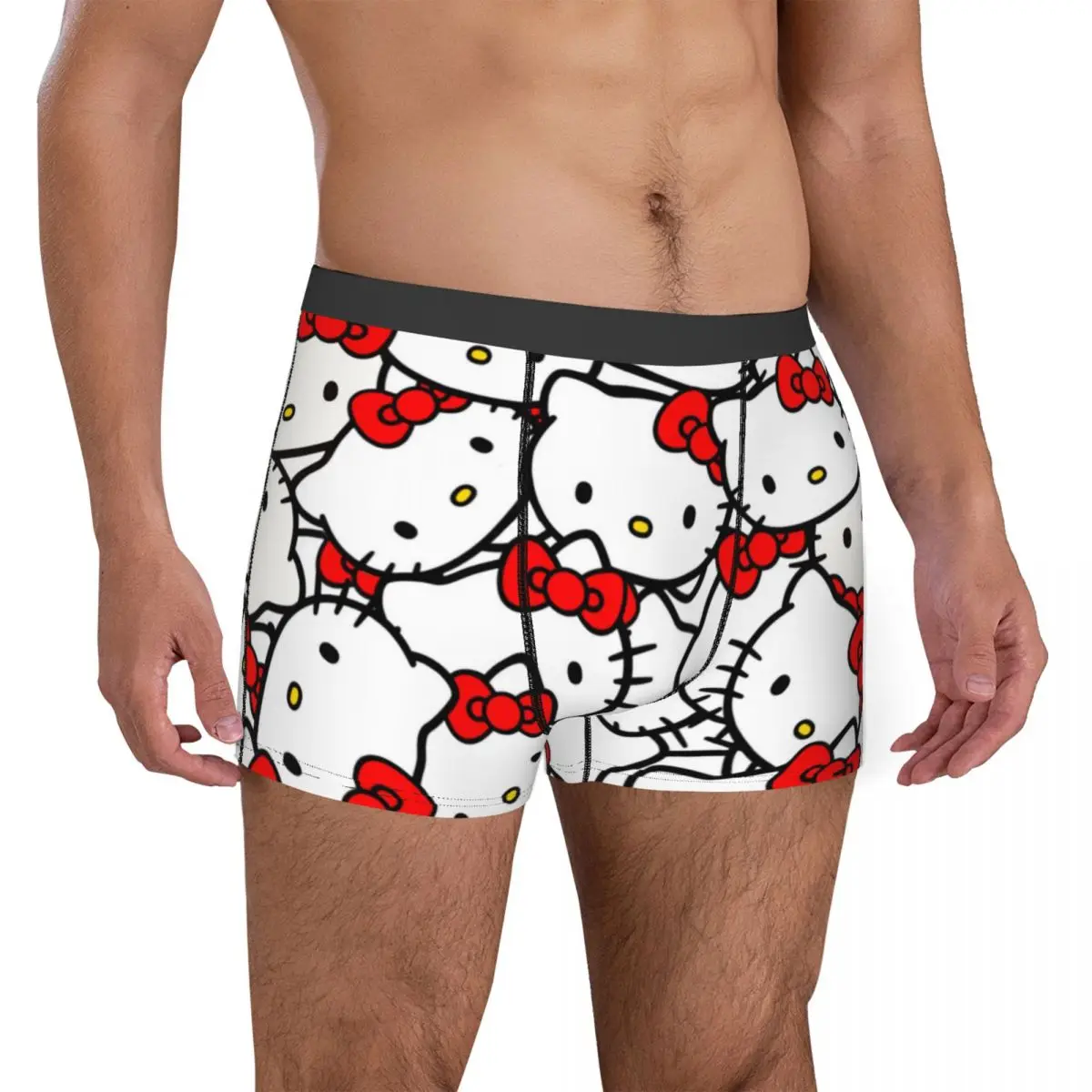 Men\'s Hello Kitty Underwear Sexy Boxer Shorts Panties Homme Breathable Underpants