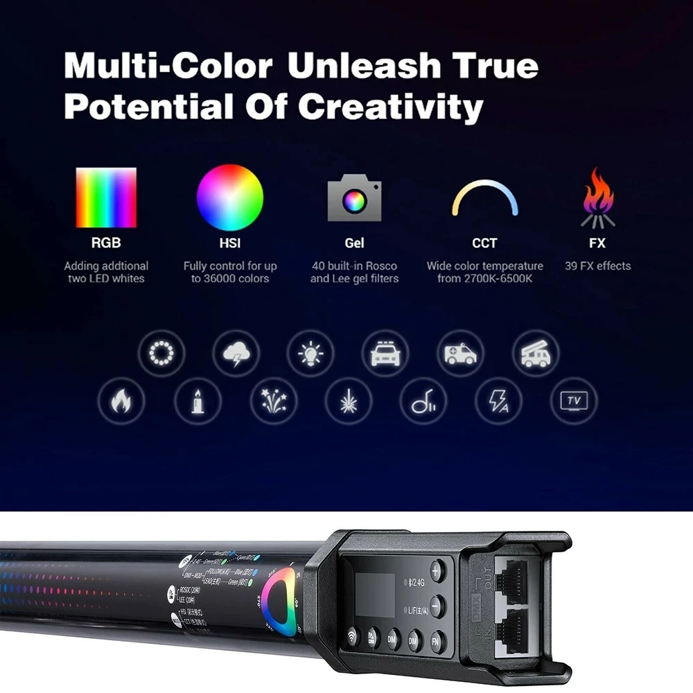 Tube Light RGB Color Photography Light Handheld Light Stick With APP Remote Control For Photos Video Movie Vlog