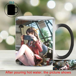 Discoloration Coffee Cup Technology Girl Color Changing Mug BSKT-061 Color Change Mugs Cups Drinkware Sublimation Tumblers Anime