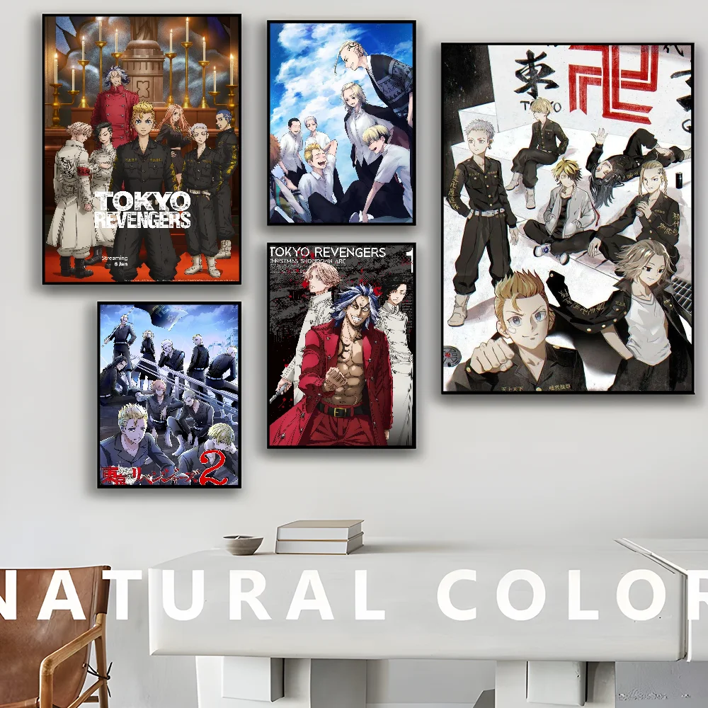 Tokyo Revengers Japan Anime Anime Posters Sticky Waterproof Paper Sticker Coffee House Bar Kawaii Room Decor