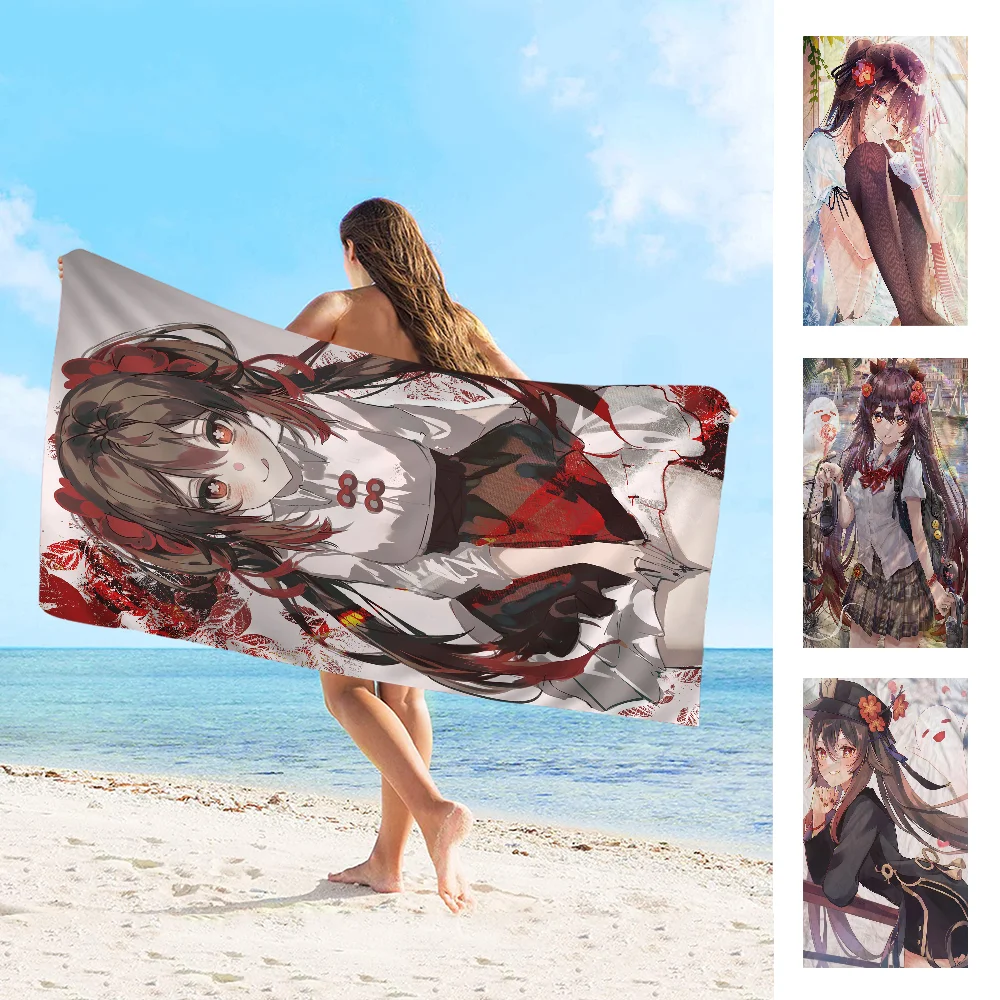 

Genshin Impact Hu Tao Big Microfiber Beach Towels Quick Dry Towel Sand Beach Towels Pool Towel For Travel Swim Pool Yoga