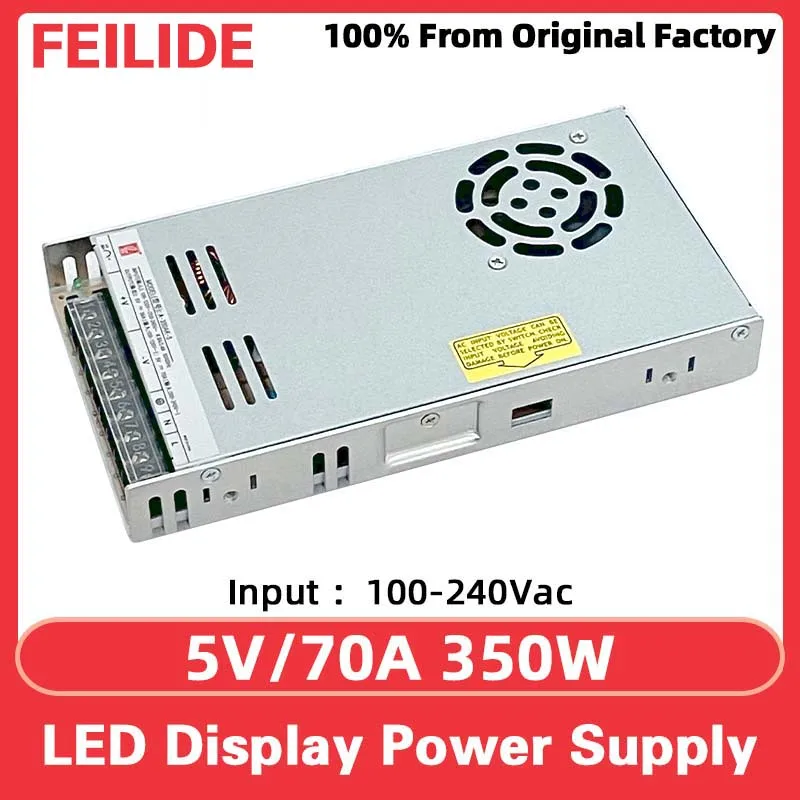 A-350AK-5 Plein document LED Panneau Vidéo Mur 5V70A Puissance LED Affichage Écran Numérique Signe 300W 200/Kampylique Entrée Alimentation