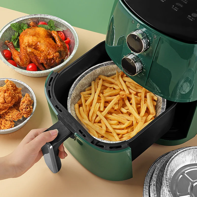 20PCS Reusable Aluminum Foil Cup Pudding Cake Mold Air Fryer Tinfoil Box Small Baking Tray Tinfoil Cups Baking Pastry Tools FU view 4