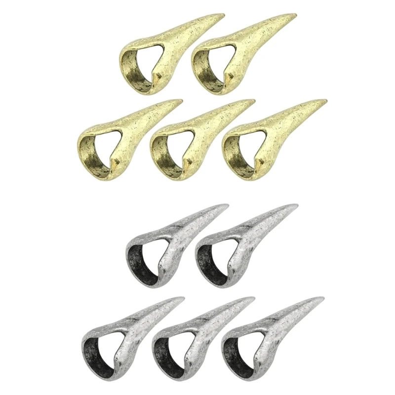 5pcs Finger Ring Metal Nails For Fingers Easy Braiding Hair Tool Finger Claws