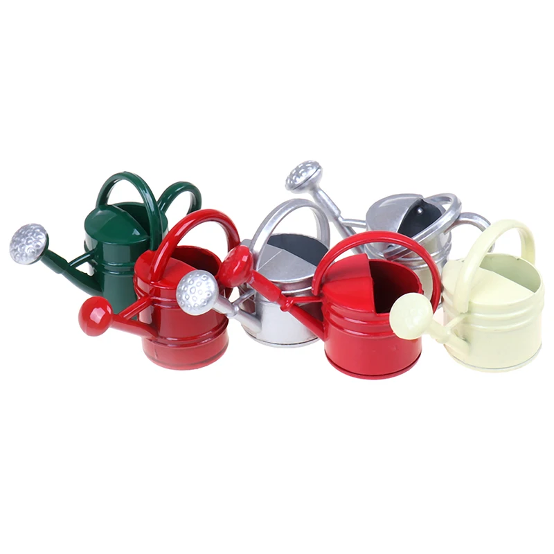 Năm 1/12 Kim Loại Bình Tưới Cây Sân Vườn Thu Nhỏ Trang Trí Cho Trẻ Em Bé Búp Bê Acces Nhà Búp Bê Thu Nhỏ Đồ Gỗ Đồ Chơi