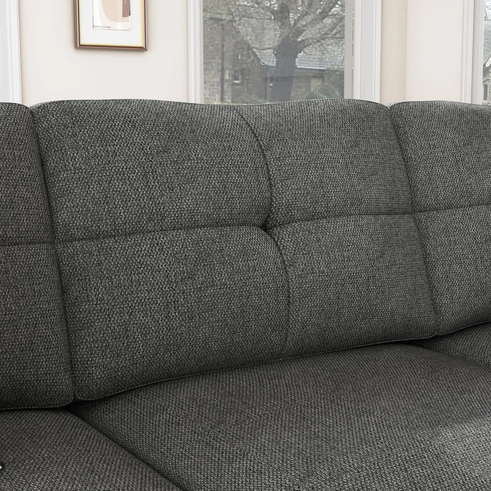 Convertible Sectional Sofa L Shaped Couch for Small Apartment Reversible Sectional Couches for Living Room,Dark Grey furniture image 6