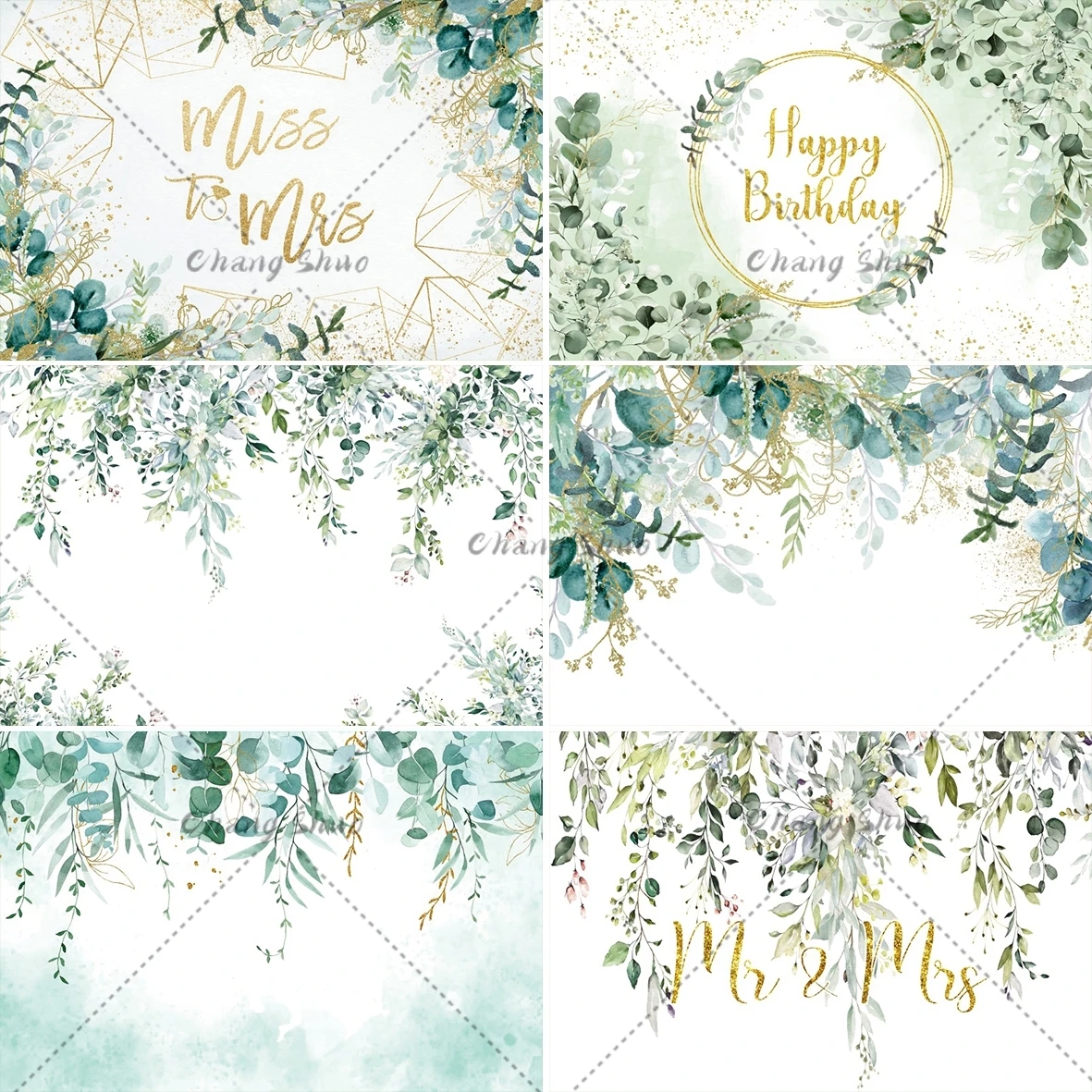 Green Plant Photography Background Cloth Branches And Leaves Wedding Birthday Party Baby Show Custom Photo Background Wall