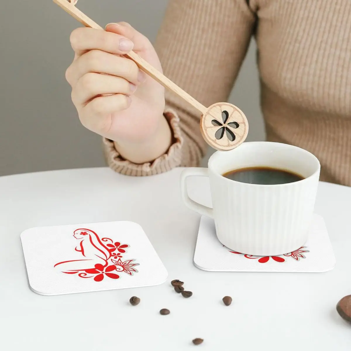 

Подставки Hinano Tahiti, кожаные салфетки, водонепроницаемые изоляционные кофейные коврики для дома, кухни, обеденные подушечки, набор из 4 шт.