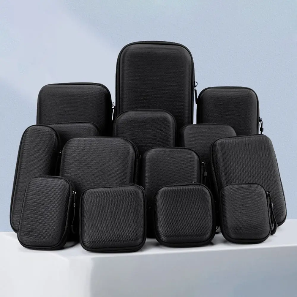 New Hard Shell EVA Storage Box Black Mini Pouch Carrying Bag Portable Protective Storage Case for Earphone