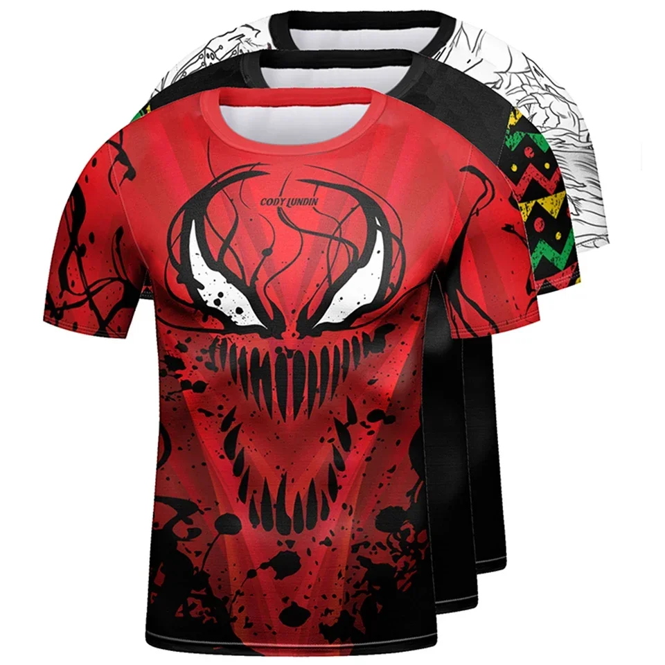 Kid's Compression Sport Shirt Short Sleeve MMA Muay Thai Jiu Jitsu Boxing T-Shirt Boys Children Gym Basketball Training Shirts