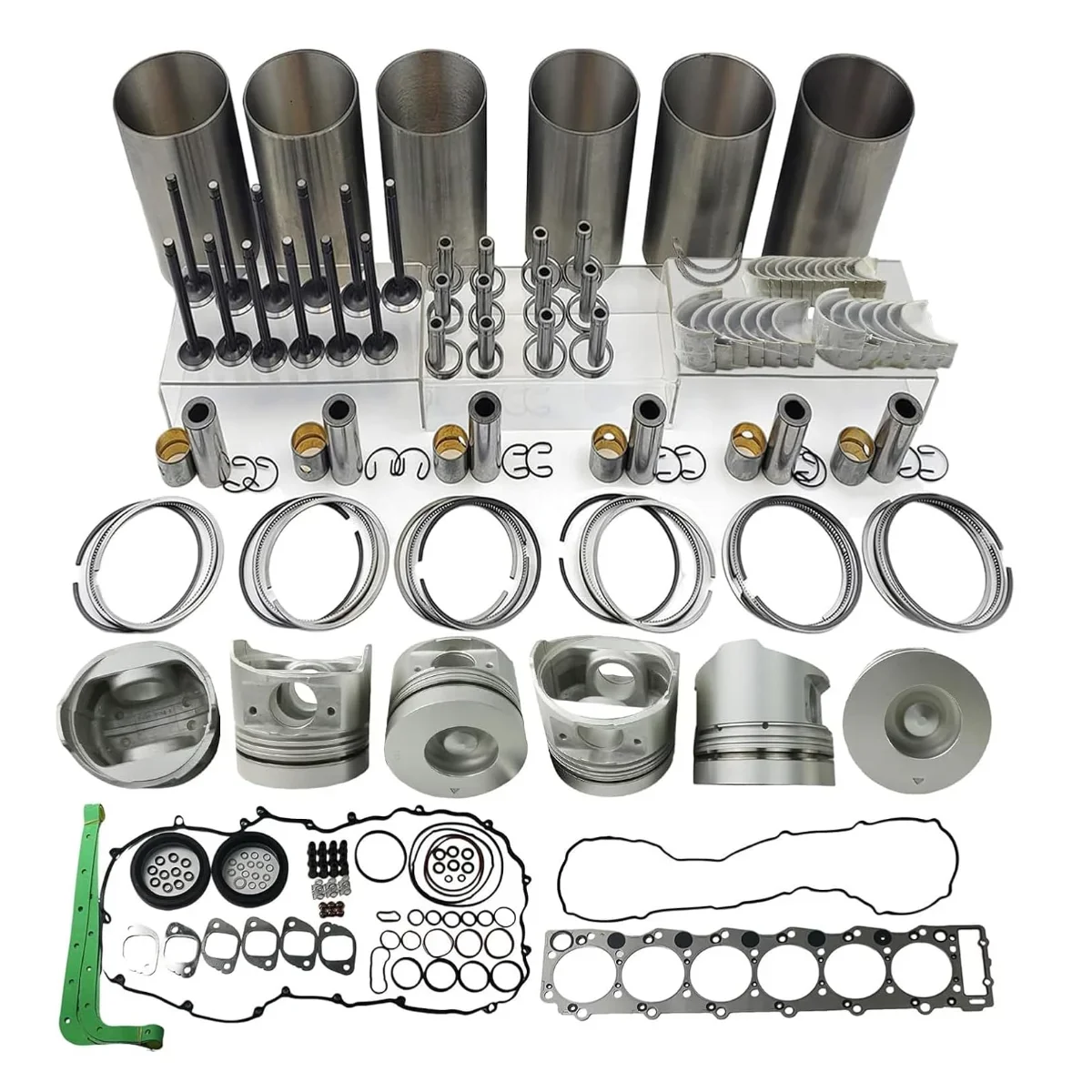 MSparts 6HH1 Overhaul Rebuild Kit Piston Liner Kit With Gasket Kit 8-94391-606-1 8-94391-950-0 for Isuzu 6HH1 8.2L Engine 1996