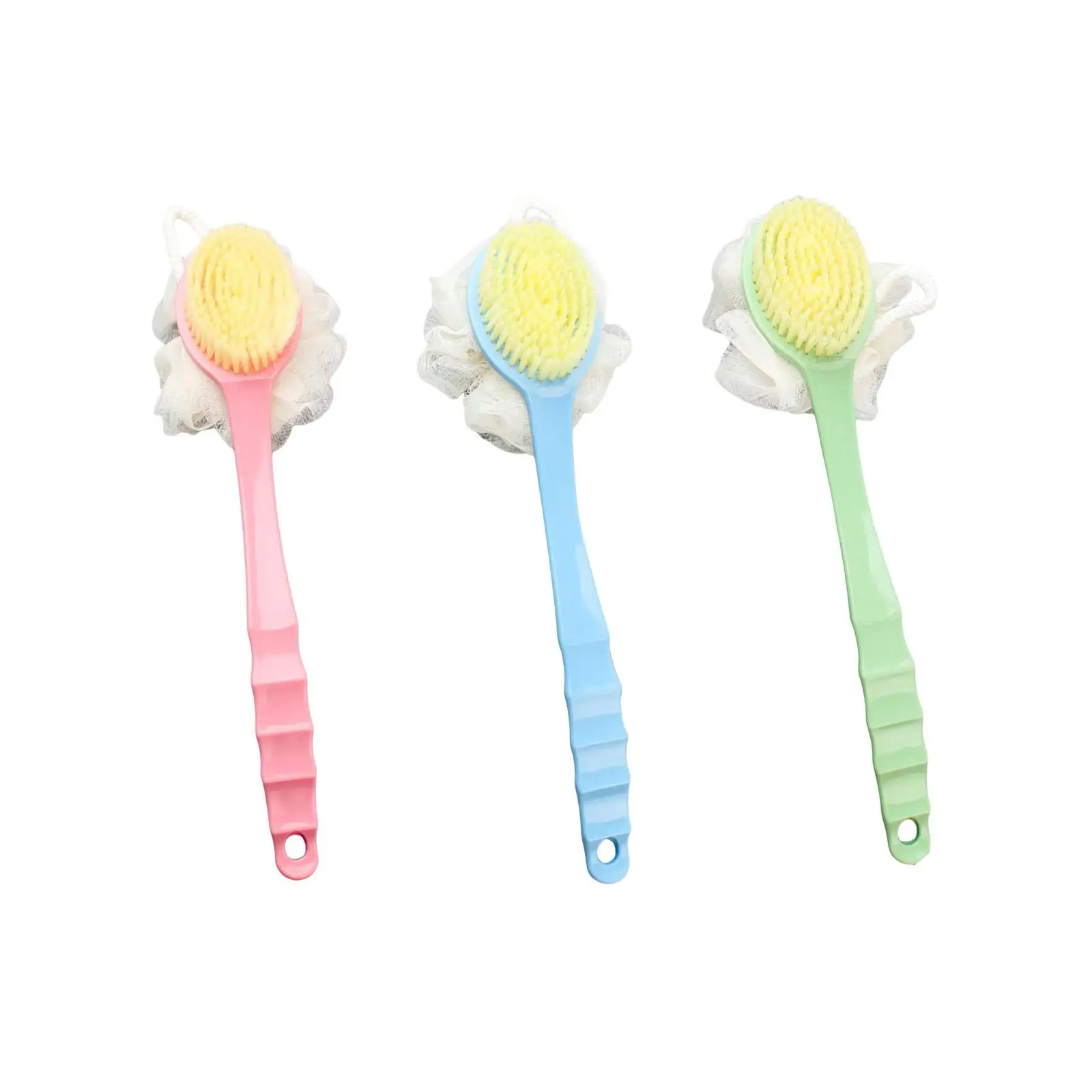 Long Handle Back Shower Brush Washer Ergonomic with Hanging Hole Cleaning Back Scrubber Bathroom Accessories for Bath Feet Body