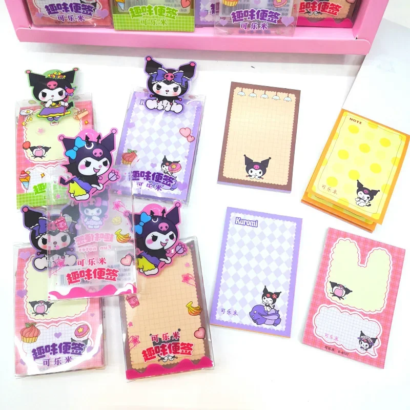 40pcs Sanrio Fun Note Pad Anime Cartoon Kuromi Melody Student Portable Color Page Message Paper Note Stationery Gift Wholesale