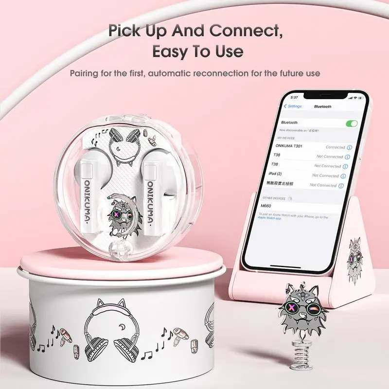 Bluetooth Wireless Earbuds, Wireless In-Ear Headphones, Noise Cancelling Earphones, Digital Display Low Latency Ear Buds for TV