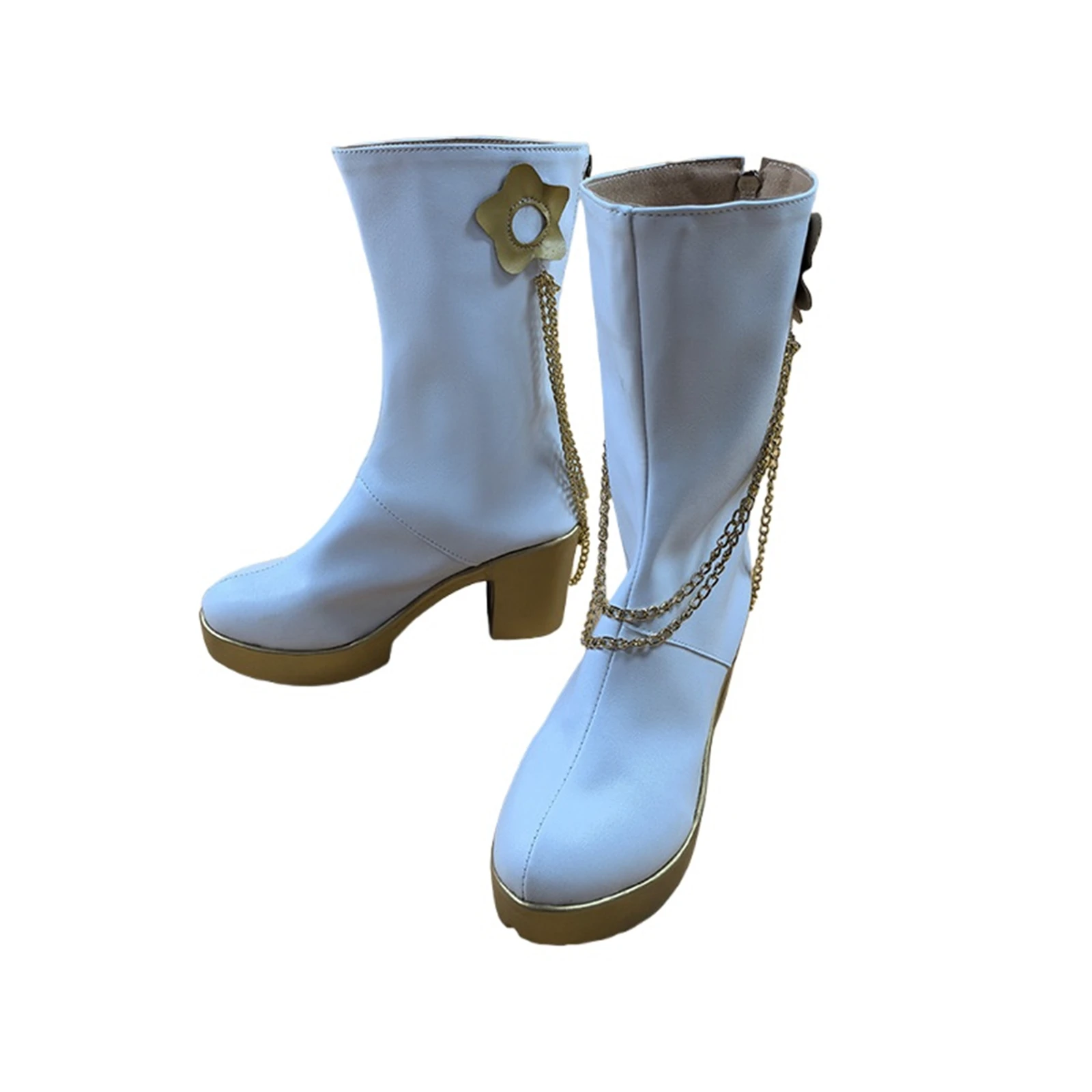 Mira cosplay sapatos femininos botas brancas halloween carnaval festa rpg adereços