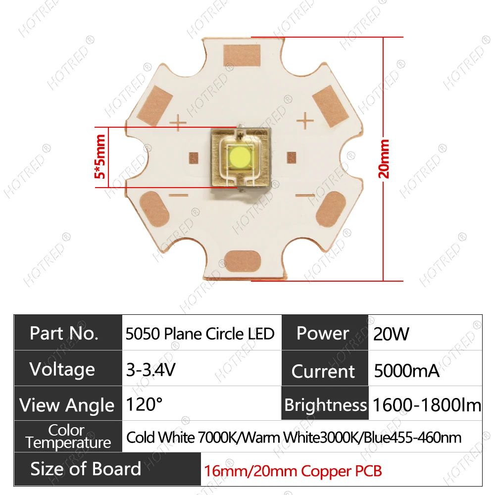 Strong Light Long-Range 20W Laser Cannon 5050 XML High-Power LED Chip Cold White Plane Circle Bead Dance Table Lamp Flashlight