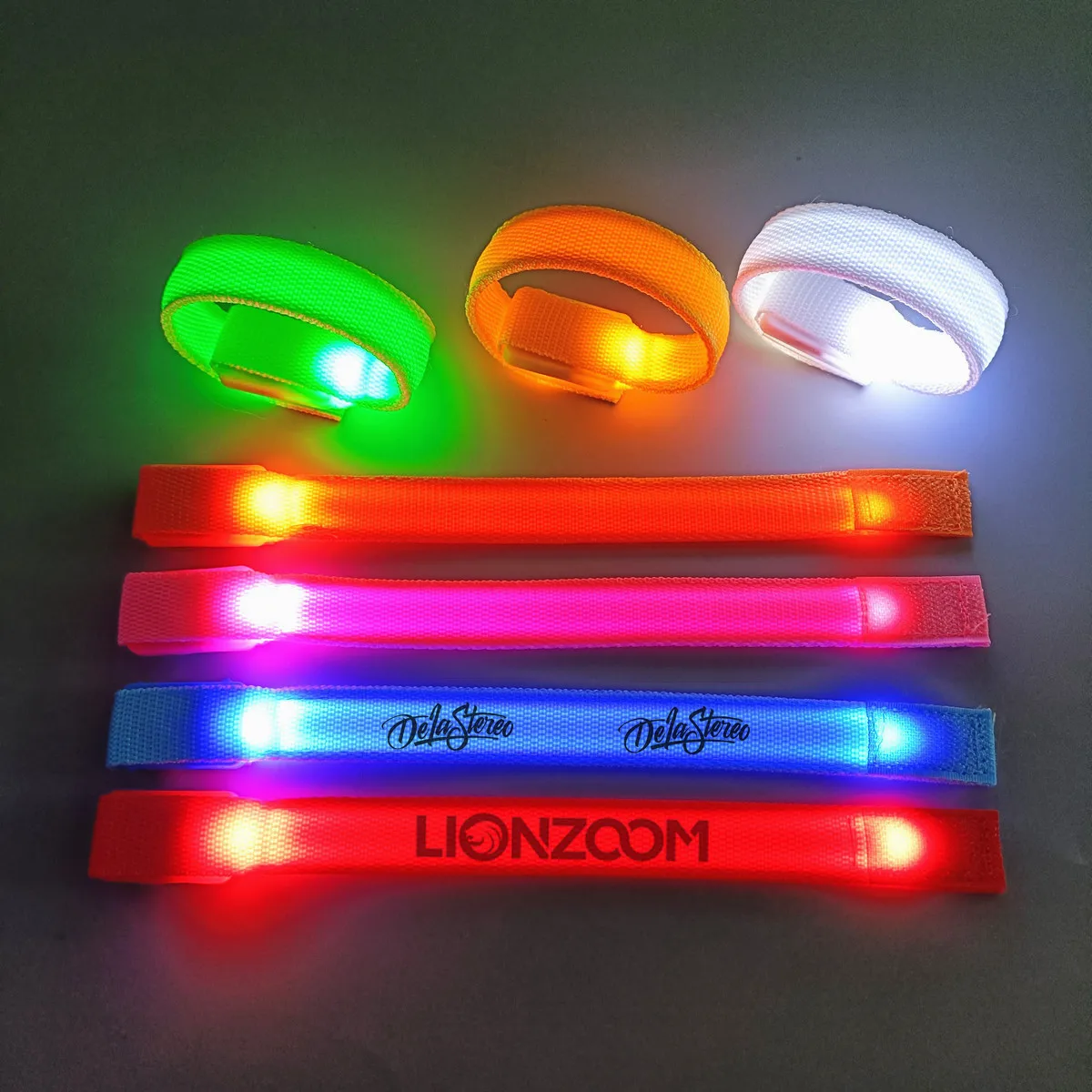 

100/2000PCS LED Luminous Bracelets Personalized Glow Sports Wrist Strap Bracelet Customized Concert Bar Wedding Party Supplies