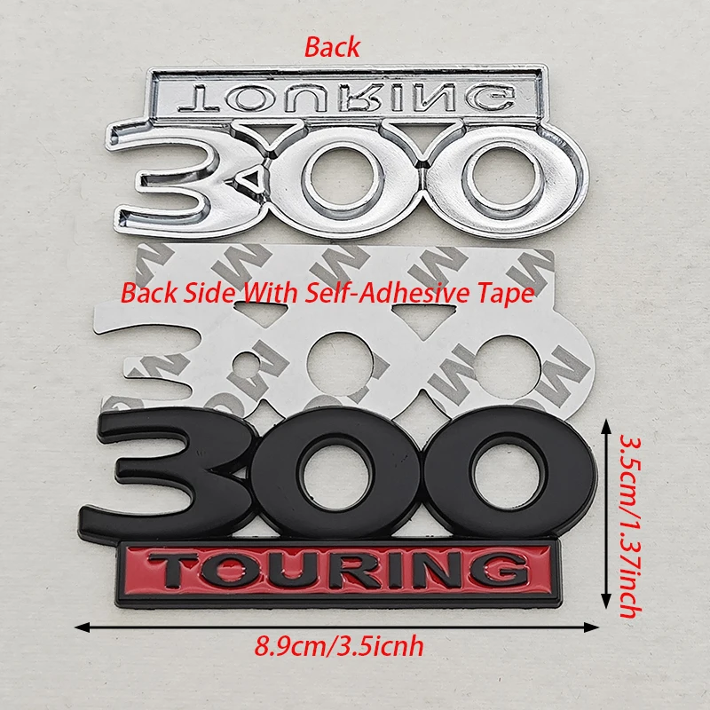 3D 300 TOURING Trunk Emblem Badge For Chrysler 300 Car Rear Tailgate Fender Logo Decal Black Chrome Auto Replacement Sticker view 4