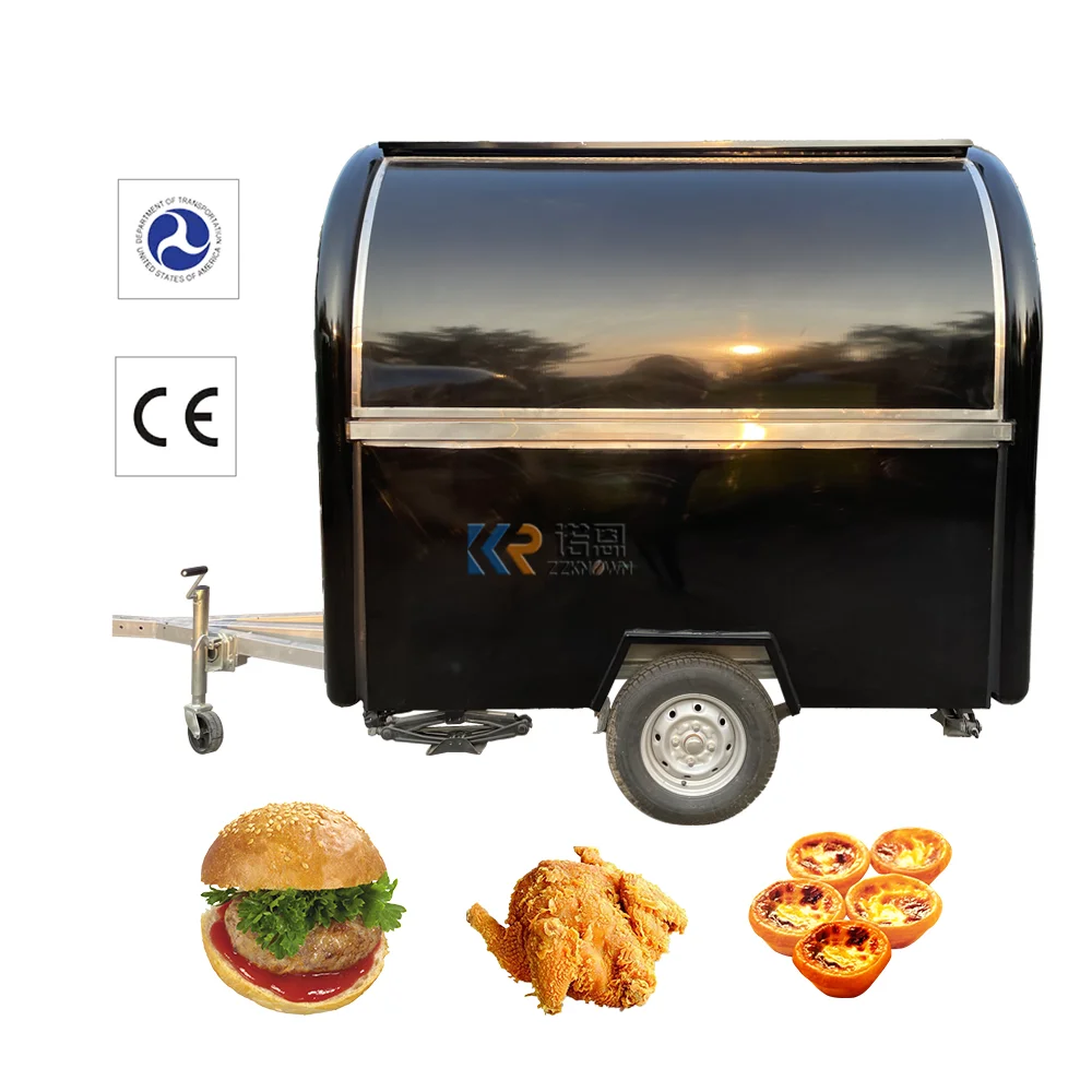 OEM Outdoor Street Kitchen Food Trailer Fully Equipped Concessions Ice Cream Vending Cart for Sale Fast Snack Kiosk