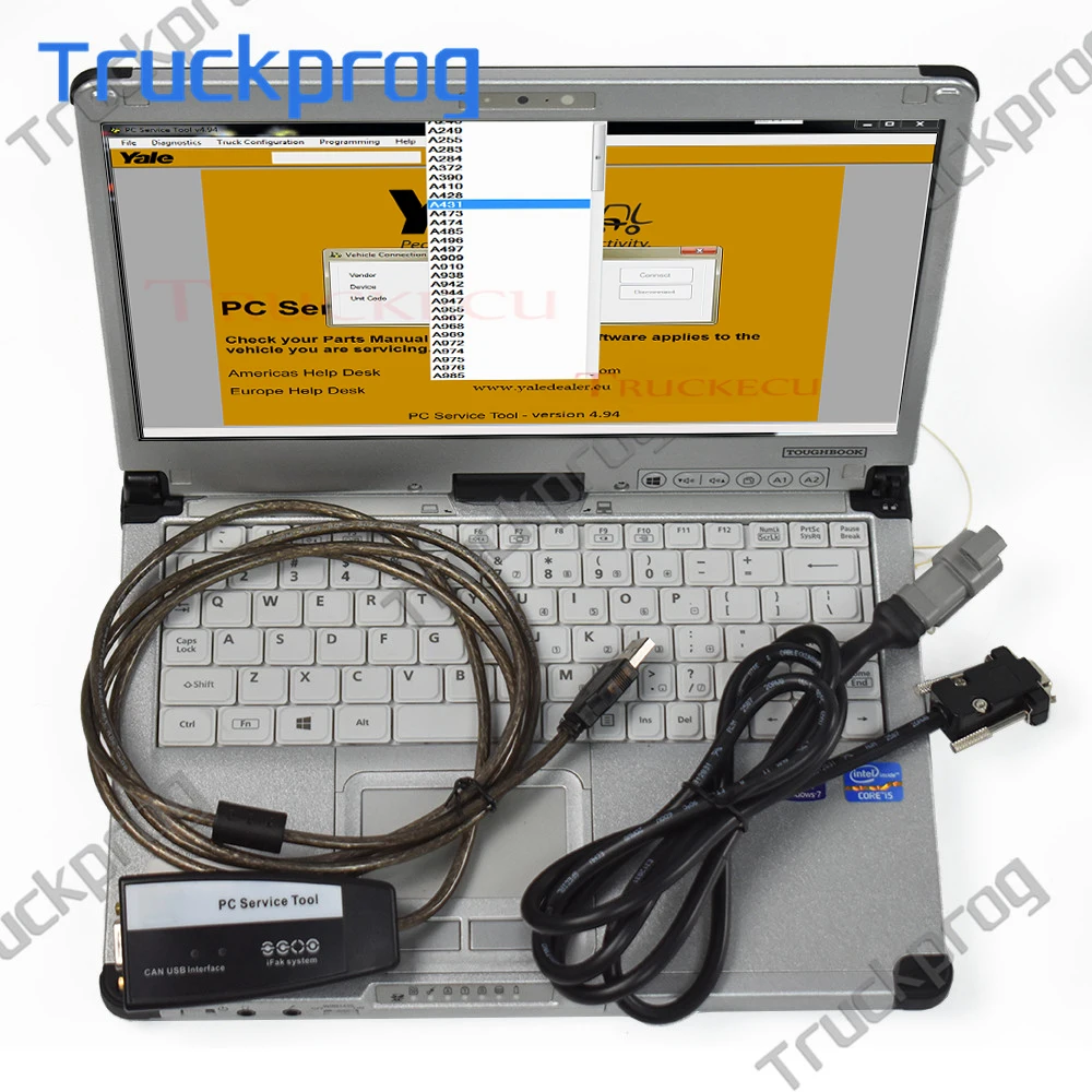 CF C2 laptop+V4.98 For Yale Hyster PC Service Tool Ifak CAN USB hyster yale forklift diagnostic scanner tool Hyster For Yale