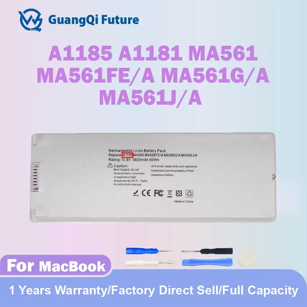 A1185 Laptop Battery For Macbook 13