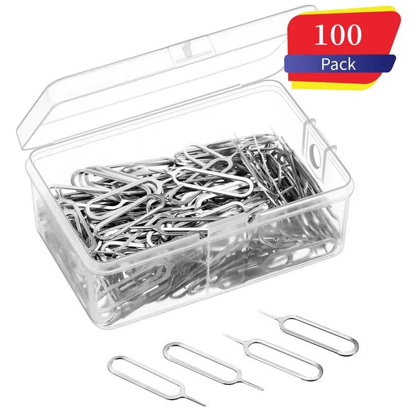 1-100PCS SIM Card Tray Eject Pin Ejector Removal Tool Compatible For iPhone iPads Samsung Xiaomi Huawei SIM Card Opener Needle