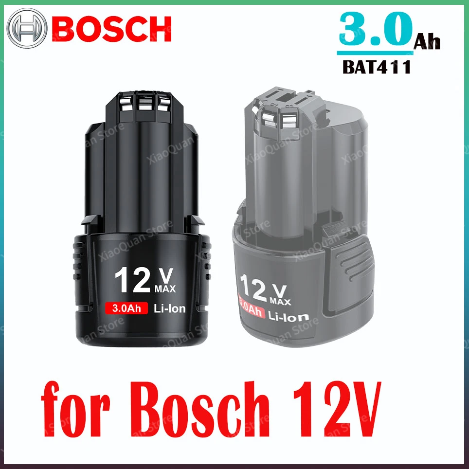 

BOSCH 12V 3.0Ah Battery for Bosch BAT411A BAT412A BAT413A BAT414 BAT420 2607336013 26073360 Cordless Tool