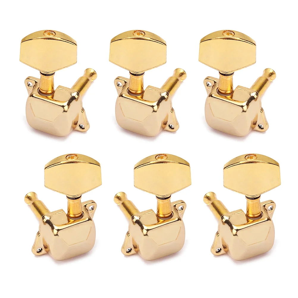 

6Pcs Guitar Machine Heads Semiclosed Gold Tuning Keys Set 3 Left 3 Right for Acoustic Electric Bass Guitar Parts