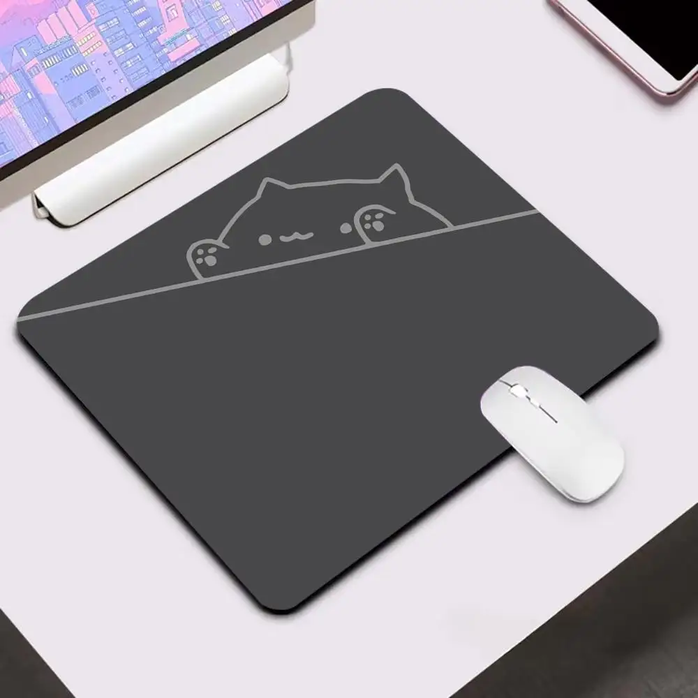 Cute Cat 450X400 Glass Mousepad Game Mouse Pad Customized Pattern Tempered Smooth Gaming Desk Mat Esport Office Gaming Non-slip